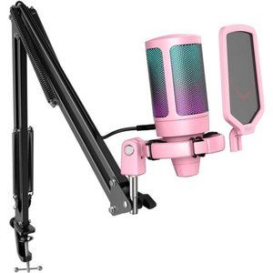 Gaming USB Microphone Kit, PC Streaming Recording Computer RGB Microphone Set